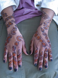 Somali Woman's Hands Covered in Henna Tattoos  Addis Ababa  Ethiopia  Africa