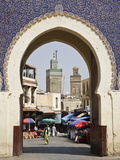 City Gate of Bab Boujeloud (Blue Gate)  Medina  Fez (Fes)  Morocco  North Africa  Africa