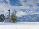 St Coloman Church in Winter  Oberbayern  Bavaria  Germany  Europe