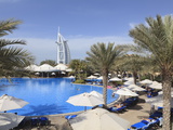 Burj Al Arab Seen From the Swimming Pool of the Madinat Jumeirah Hotel  Jumeirah Beach  Dubai  Uae
