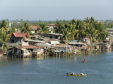 Fishermen's Stilt Houses in Wetlands at South End of Lingayen Gulf  Philippines