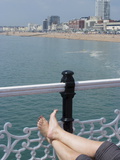Foot Sunbathing on the Pier  Brighton  Sussex  England  Uk
