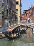 Gondola on a Canal  Venice  UNESCO World Heritage Site  Veneto  Italy  Europe