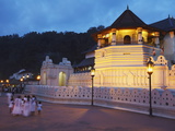 People Outside Temple of the Tooth (Sri Dalada Maligawa) at Dusk  Kandy  Sri Lanka