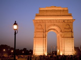 India Gate Illuminated in Evening  New Delhi  India  Asia