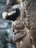 Detail of Stone Face on Towers in the Bayon Temple  Angkor Thom  Cambodia