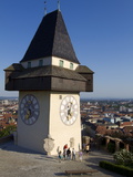 Schlossberg  Clock Tower  Old Town  UNESCO World Heritage Site  Graz  Styria  Austria  Europe