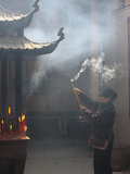 Worshipper  Kun Iam Temple  Macau  China  Asia