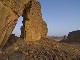 Giant Rock Arch in the Region of Tasset  250 Km North of Djanet  Southern Algeria  North Africa