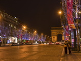 Champs Elysees at Christmas Time  Paris  France  Europe
