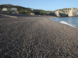 Beach and Cliffs at Etretat  Cote D'Albatre  Seine-Maritime  Normandy  France  Europe