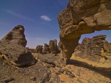 Giant Rock Arch in the Region of Tasset  250 Km North of Djanet  Southern Algeria  North Africa