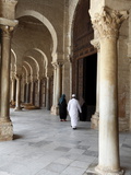 Colonnade Bordering the Courtyard of the Great Mosque Okba  Kairouan  Tunisia