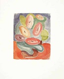 Abstrakte Blumen in Rosa und Grün  c1914/15
