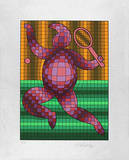 Tennis Grün/Orange auf Silber