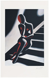 Frau auf Treppe