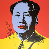 Mao Tse-Tung Kopf Blau-Gelb