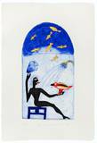 Homme tenant oiseau