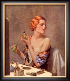Perfume Woman Doing Her Make-Up  Budoir Putting On Perfume  UK  1930