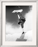 Snowboarder Doing a Handstand