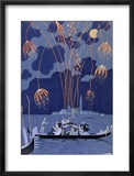 Fireworks in Venice  Illustration for "Fetes Galantes" by Paul Verlaine 1924
