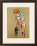 Woman Pulling up Her Stocking  1894