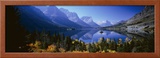 Mountains Reflected in Lake  Glacier National Park  Montana  USA