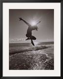 Silhouette of Dancer Jumping Over Atlantic Ocean