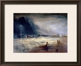 Lifeboat and Manby Apparatus Going off to a Stranded Vessel Making Signal of Distress  circa 1831