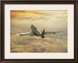 Jumbo Jet Above Clouds at 35 000 Feet