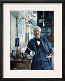 Thomas Edison (1847-1931) Photographed With His 'Edison Effect' Lamps in 1915