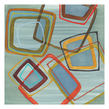 River Run II - Blue Square Abstract