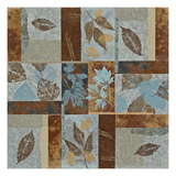Blue Fusion I - Geometric Leaves in Blue and Brown