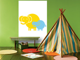 Blue Yellow Baby Elephant