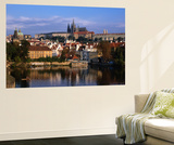 Prague Castle and Mala Strana (Small Quarter) Seen from Across Vltava River  Prague  Czech Republic