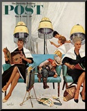 "Cowboy Asleep in Beauty Salon " Saturday Evening Post Cover  May 6  1961