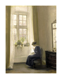 A Girl Sewing In An Interior