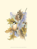 Chickadee and Oak Leaves