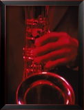 Close-up of Man Playing Saxophone in Jazz Club