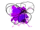 Purple Abstract Brush Splash Flower