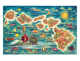 Dole Map of the Hawaiian Islands c1950