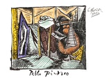 Femme Dessinant Femme Assoupie