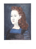 Femme a la Collerette Bleue