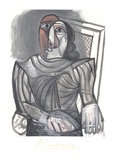 Femme Assise a la Robe Grise