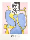 Femme Assise a la Robe Bleue