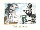 Femme Assise et Joueur de Flute