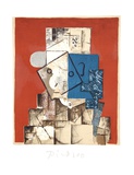 Visage sur Fond Rouge