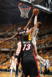 Indianapolis  IN - May 24: Miami Heat and Indiana Pacers - Tyler Hansbrough and Joel Anthony