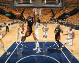 Indianapolis  IN - May 24: Miami Heat and Indiana Pacers - LeBron James and Roy Hibbert