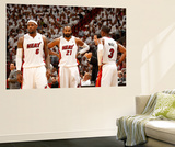 Miami  FL - May 28: LeBron James  Ronny Turiaf and Dwyane Wade